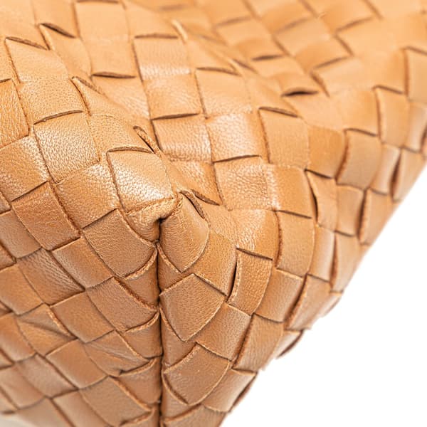 Pre-owned Bottega Veneta Mini Nappa Intrecciato Shopper Tote Brown