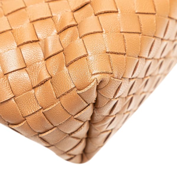 Pre-owned Bottega Veneta Mini Nappa Intrecciato Shopper Tote Brown