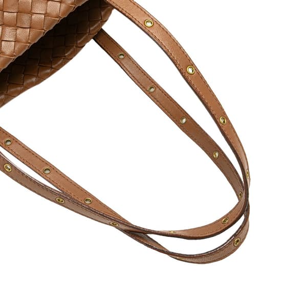 Pre-owned Bottega Veneta Mini Nappa Intrecciato Shopper Tote Brown