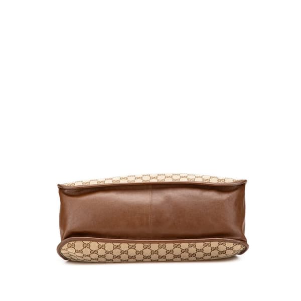 Pre-owned Gucci Medium GG Canvas Horsebit 1955 Tote Brown