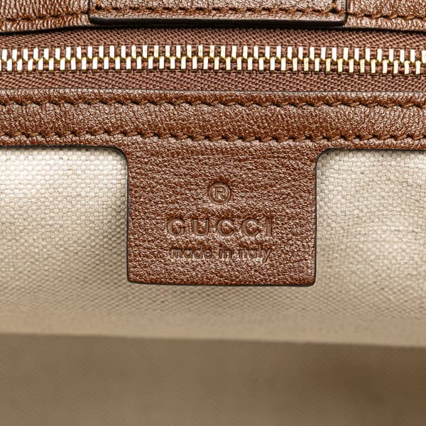 Pre-owned Gucci Medium GG Canvas Horsebit 1955 Tote Brown