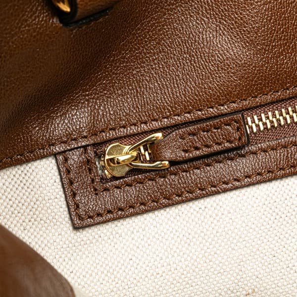 Pre-owned Gucci Medium GG Canvas Horsebit 1955 Tote Brown