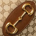 Miniatyrbild 10 av 10: Pre-owned Gucci Medium GG Canvas Horsebit 1955 Tote Brown
