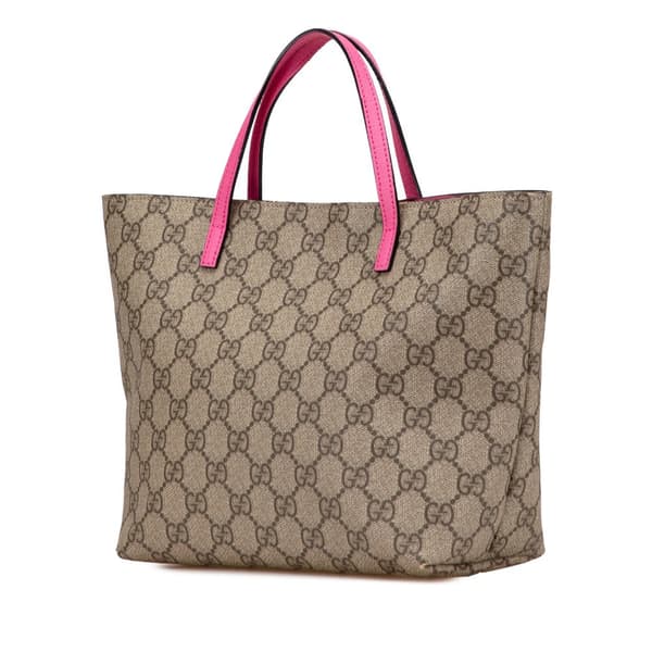 Pre-owned Gucci GG Supreme Kids Rabbit Tote Brown