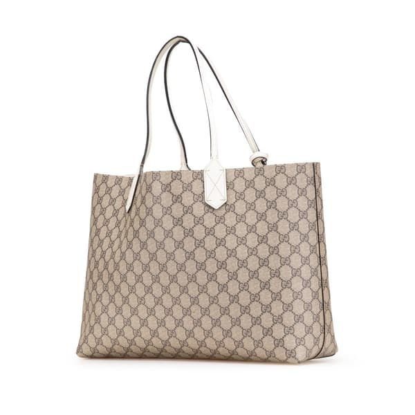 Pre-owned Gucci Medium GG Supreme Reversible Tote Brown