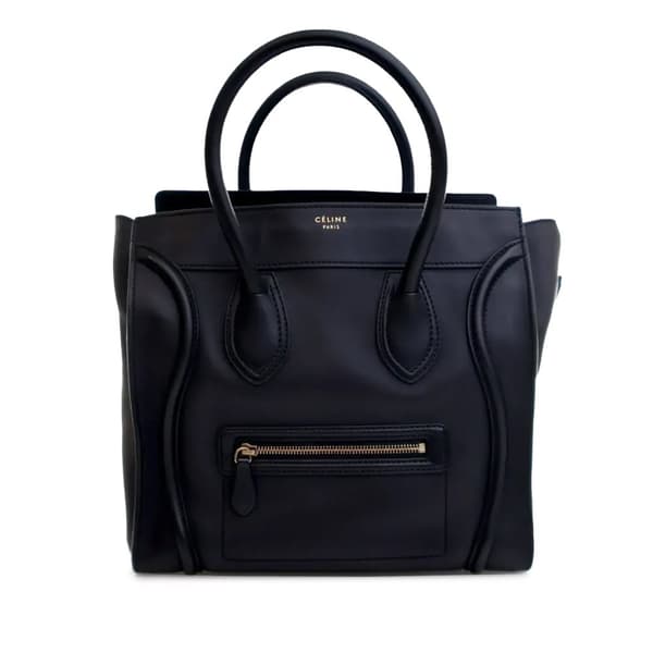 Pre-owned Celine Mini Calfskin Luggage Tote Black