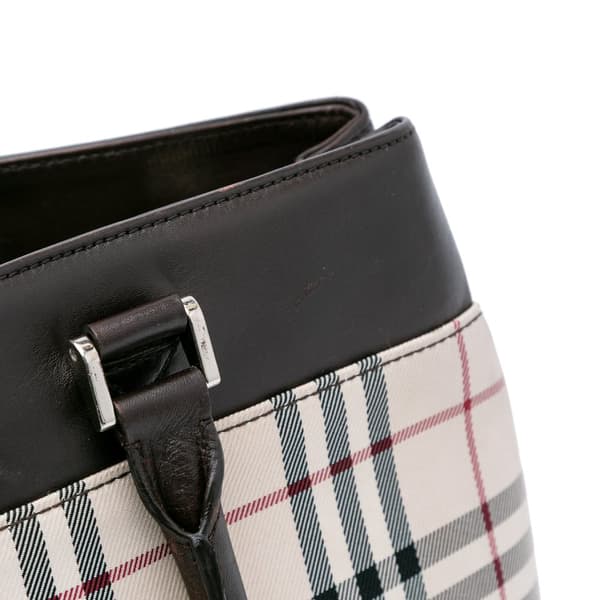 Pre-owned Burberry House Check Canvas Tote Brown