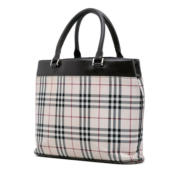 Pre-owned Burberry House Check Canvas Tote Brown