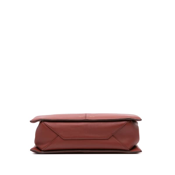 Pre-owned Celine Medium Calfskin Trifold Tote Red