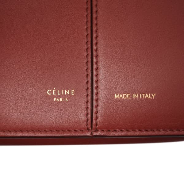 Pre-owned Celine Medium Calfskin Trifold Tote Red