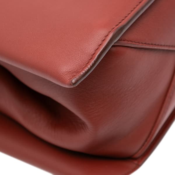 Pre-owned Celine Medium Calfskin Trifold Tote Red