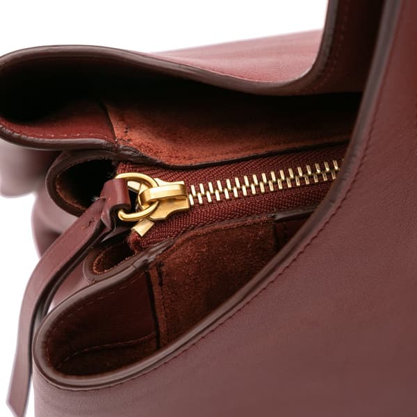 Pre-owned Celine Medium Calfskin Trifold Tote Red