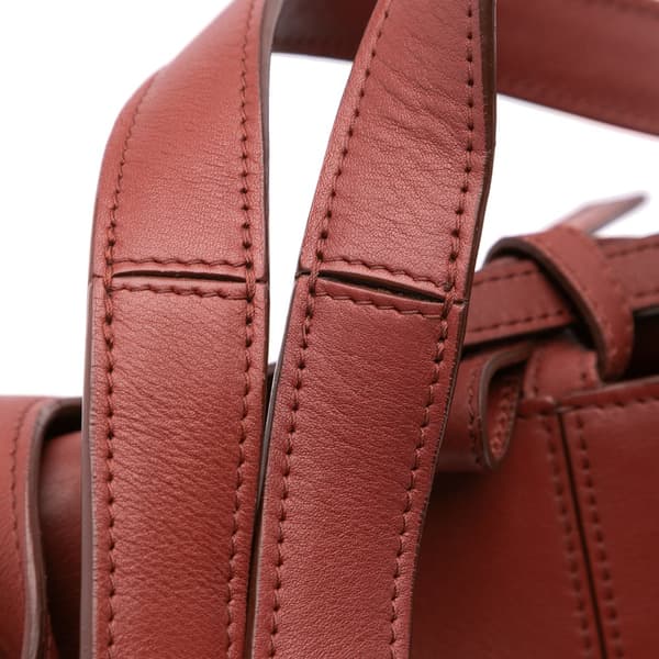Pre-owned Celine Medium Calfskin Trifold Tote Red