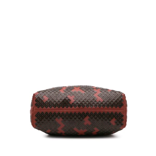 Pre-owned Bottega Veneta Vitello Mosaico Laque Tote Red