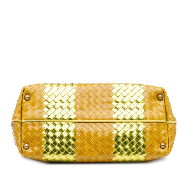 Pre-owned Bottega Veneta Leather Intrecciato Tote Yellow