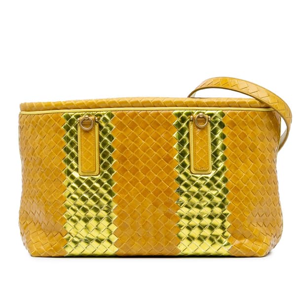 Pre-owned Bottega Veneta Leather Intrecciato Tote Yellow