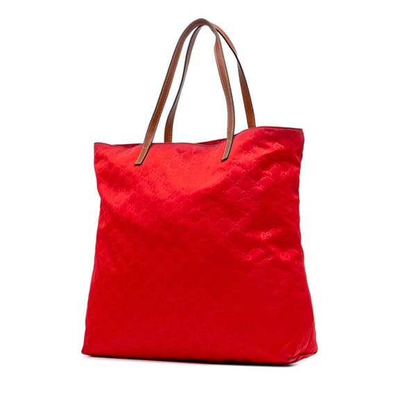 Pre-owned Gucci GG Canvas Tote Red