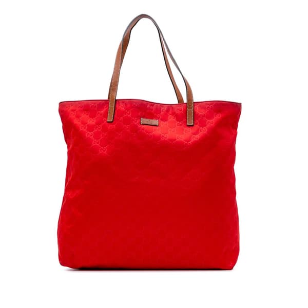 Pre-owned Gucci GG Canvas Tote Red