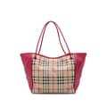 Miniatyrbild 1 av 9: Pre-owned Burberry Small Haymarket Check Coated Canvas Canterbury Tote Brown
