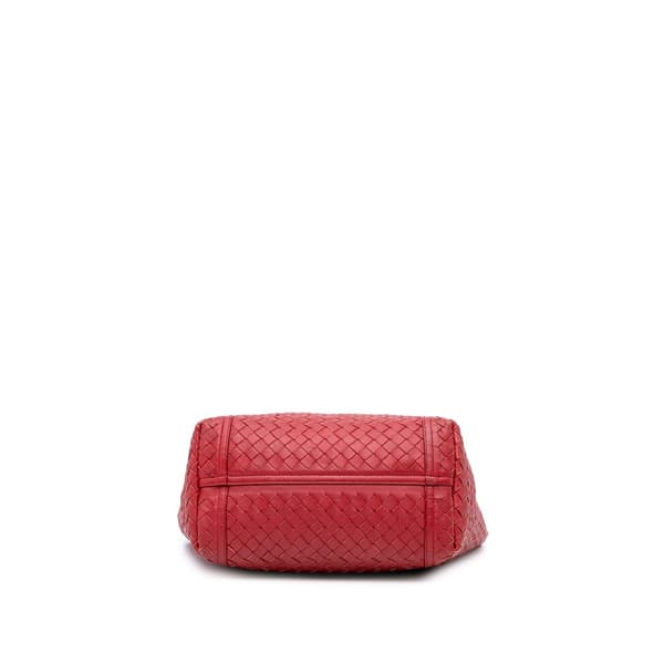 Pre-owned Bottega Veneta Nappa Intrecciato Tote Red
