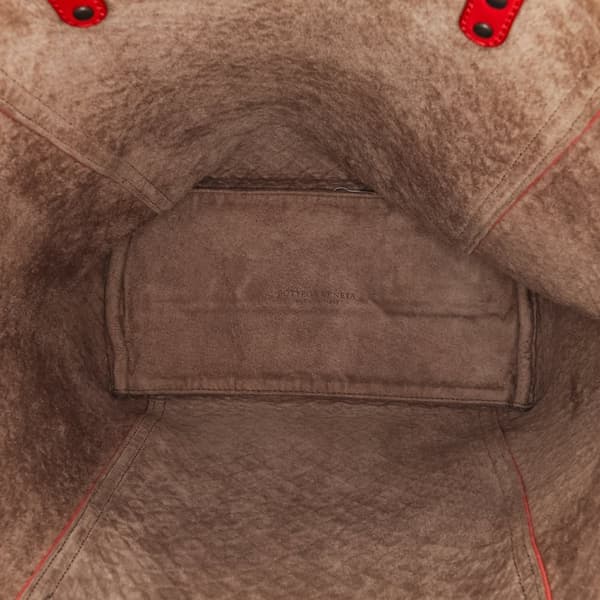 Pre-owned Bottega Veneta Nappa Intrecciato Tote Red