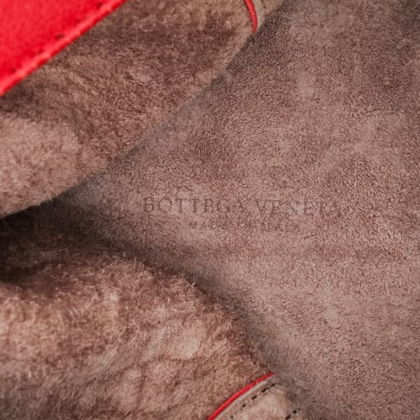 Pre-owned Bottega Veneta Nappa Intrecciato Tote Red