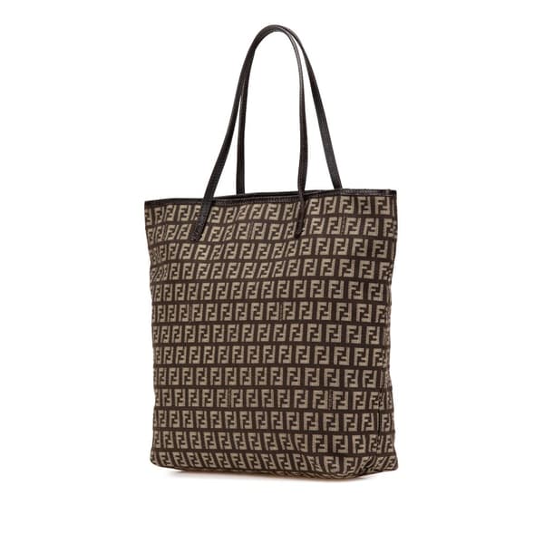 Pre-owned Fendi Zucchino Canvas Tote Brown