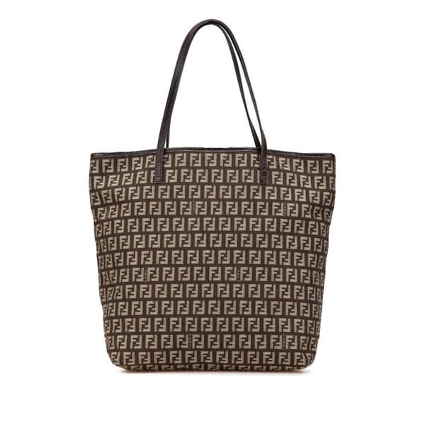 Pre-owned Fendi Zucchino Canvas Tote Brown