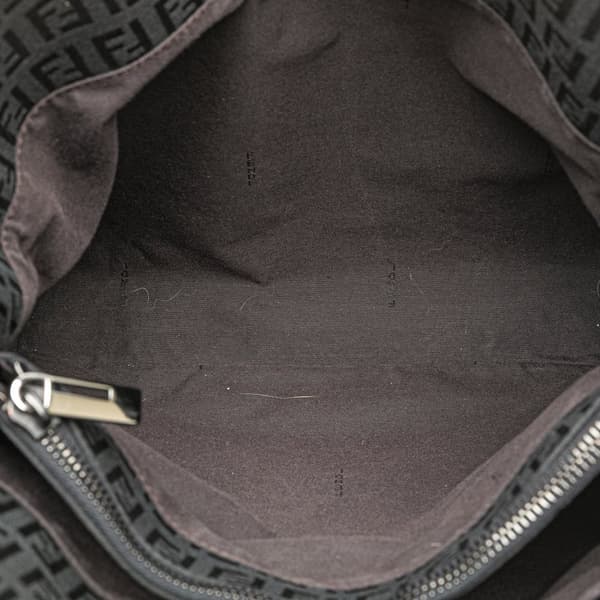 Pre-owned Fendi Zucchino Canvas Tote Black