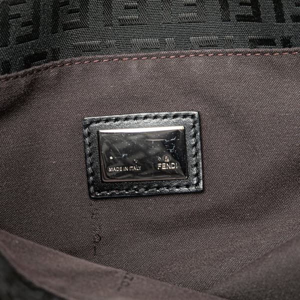 Pre-owned Fendi Zucchino Canvas Tote Black