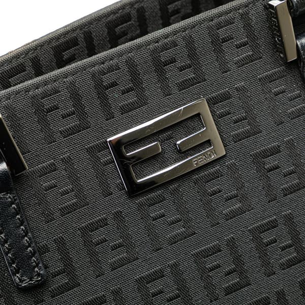 Pre-owned Fendi Zucchino Canvas Tote Black