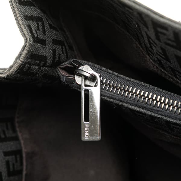 Pre-owned Fendi Zucchino Canvas Tote Black
