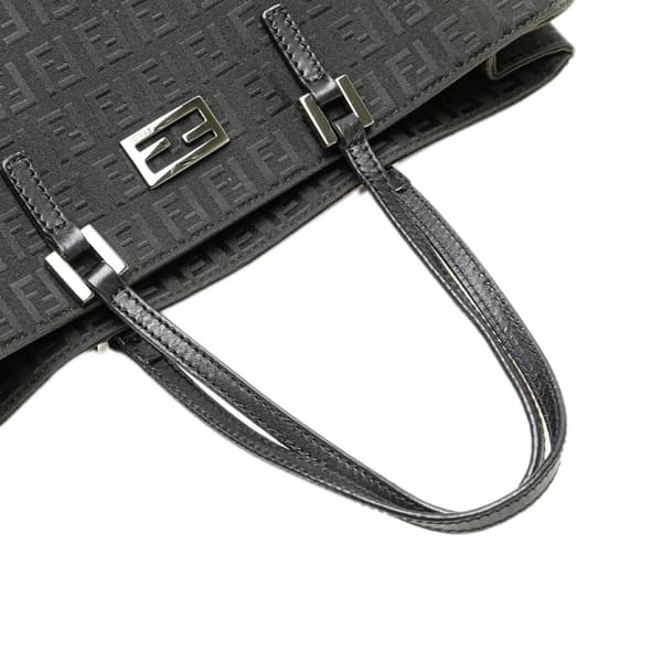 Pre-owned Fendi Zucchino Canvas Tote Black