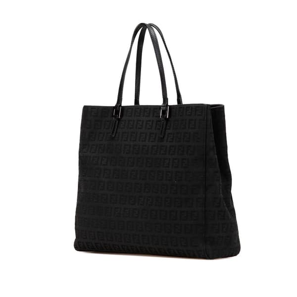 Pre-owned Fendi Zucchino Canvas Tote Black