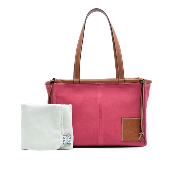 Pre-owned LOEWE Small Canvas Cushion Tote Pink