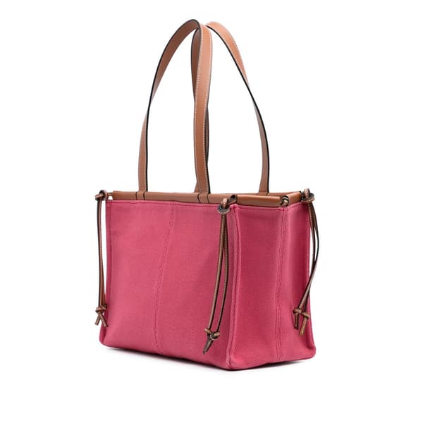 Pre-owned LOEWE Small Canvas Cushion Tote Pink