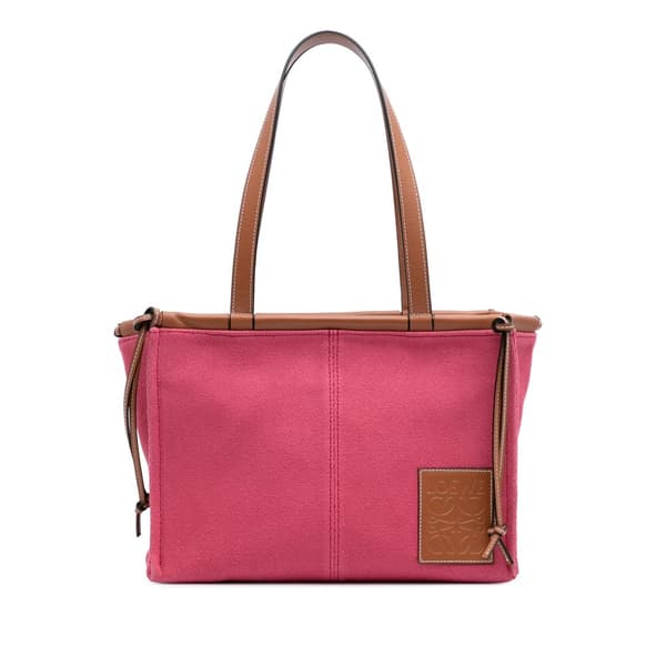 Pre-owned LOEWE Small Canvas Cushion Tote Pink