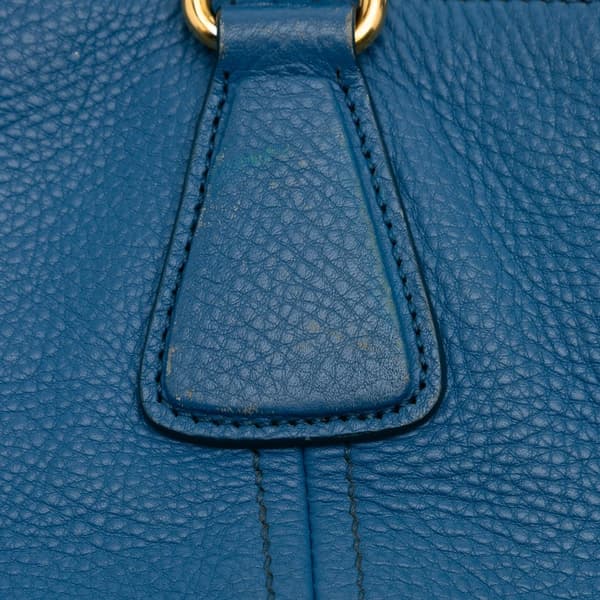 Pre-owned Prada Vitello Daino Tote Blue