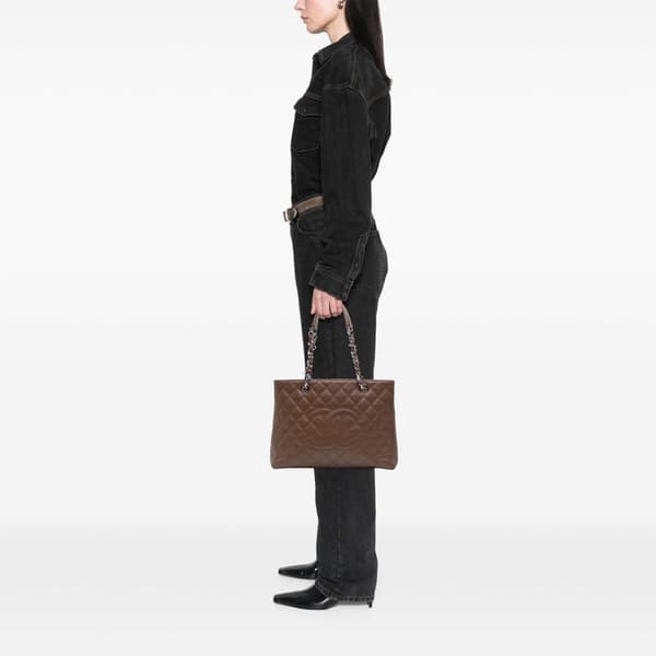 Pre-owned Chanel Caviar Grand Shopping Tote Brown