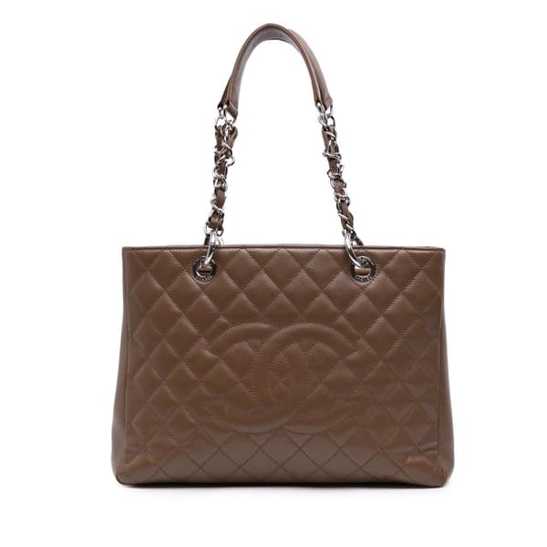 Pre-owned Chanel Caviar Grand Shopping Tote Brown