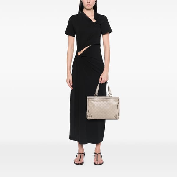 Pre-owned Gucci Guccissima Abbey D Ring Tote Brown