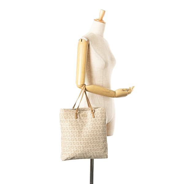 Pre-owned Fendi Zucchino Canvas Tote Brown