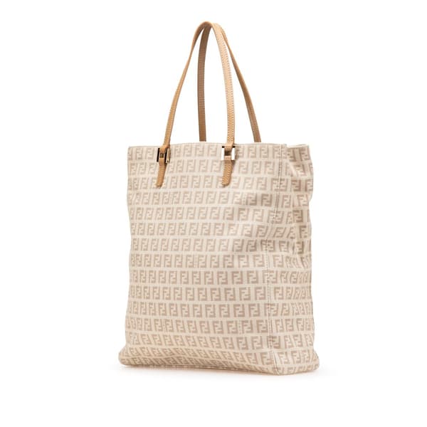 Pre-owned Fendi Zucchino Canvas Tote Brown
