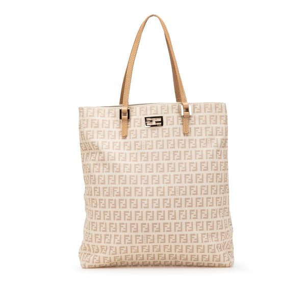 Pre-owned Fendi Zucchino Canvas Tote Brown