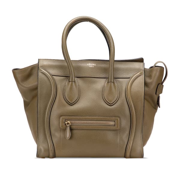 Pre-owned Celine Mini Calfskin Luggage Tote Brown