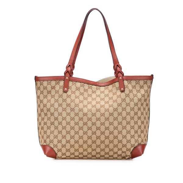 Pre-owned Gucci GG Canvas Craft Tote Brown