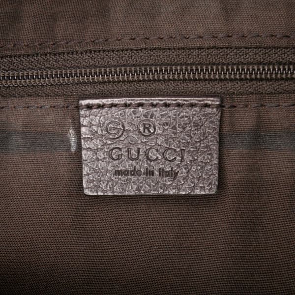 Pre-owned Gucci GG Crystal Abbey D Ring Tote Brown