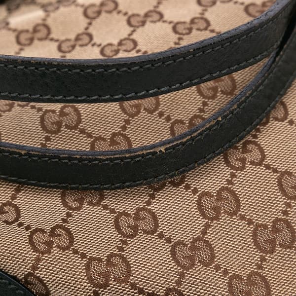 Pre-owned Gucci Large GG Canvas GG Charm Tote Brown