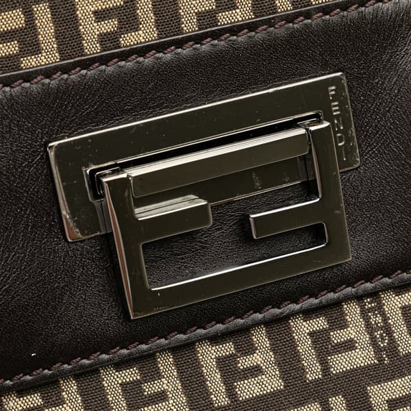 Pre-owned Fendi Zucchino Canvas Tote Brown