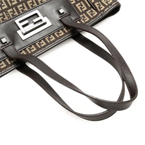 Pre-owned Fendi Zucchino Canvas Tote Brown